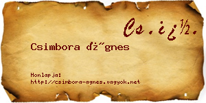 Csimbora Ágnes névjegykártya