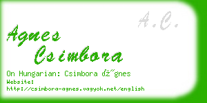 agnes csimbora business card